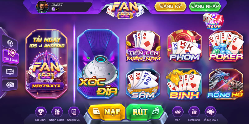 Game đánh bài đổi thưởng rút tiền mặt 